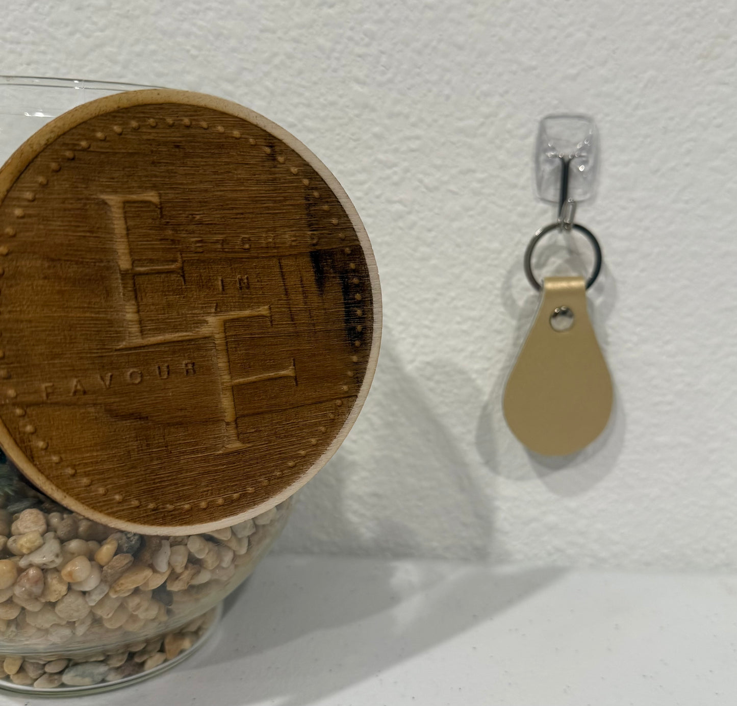 Custom Gold Leatherette Keychain