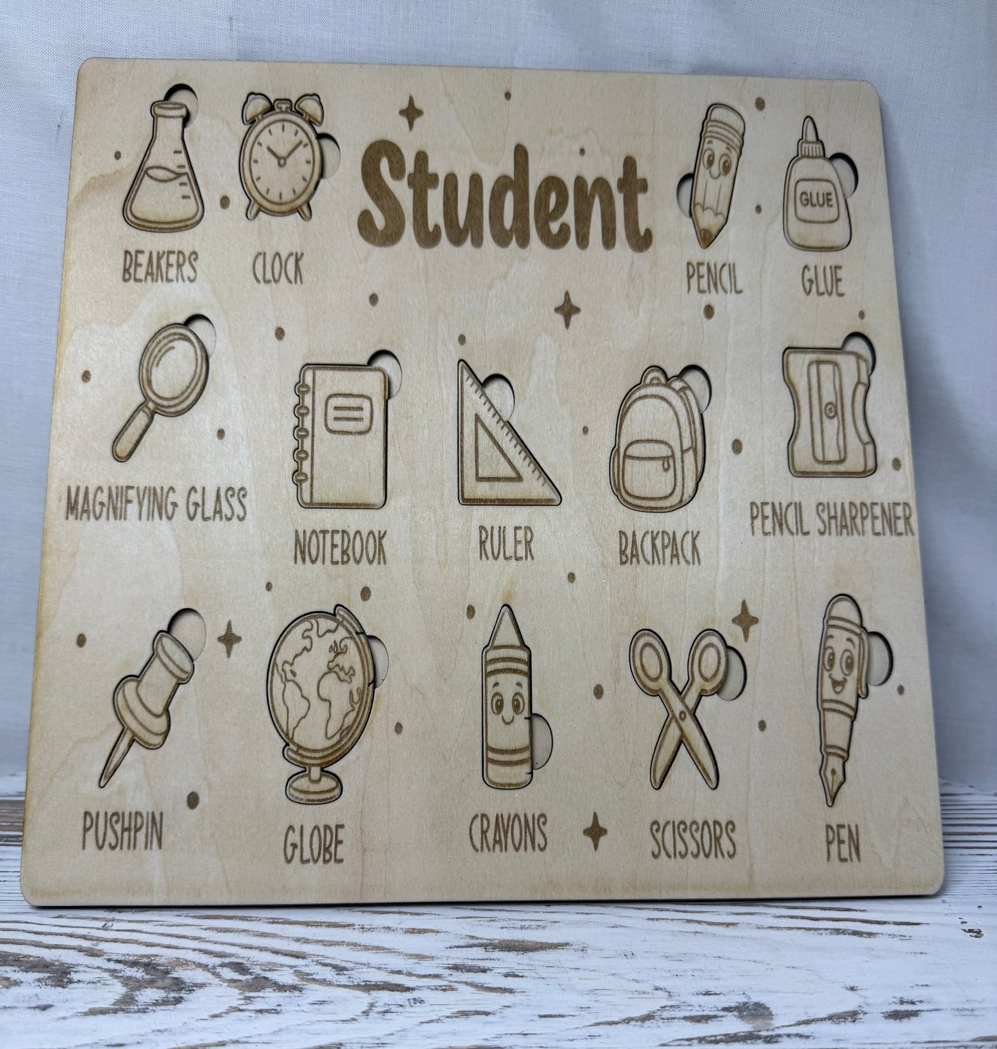 Student Exploration Wooden Puzzle – Kids Learning Board