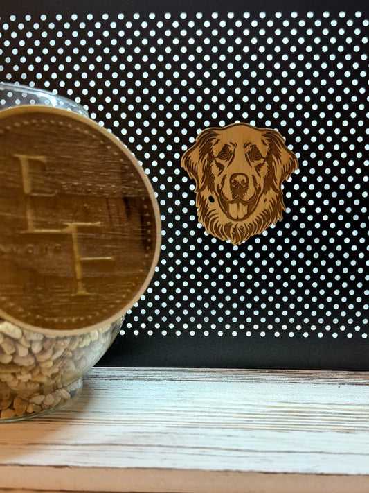 Golden Retriever -Dog Laser Engraved Wood Magnet