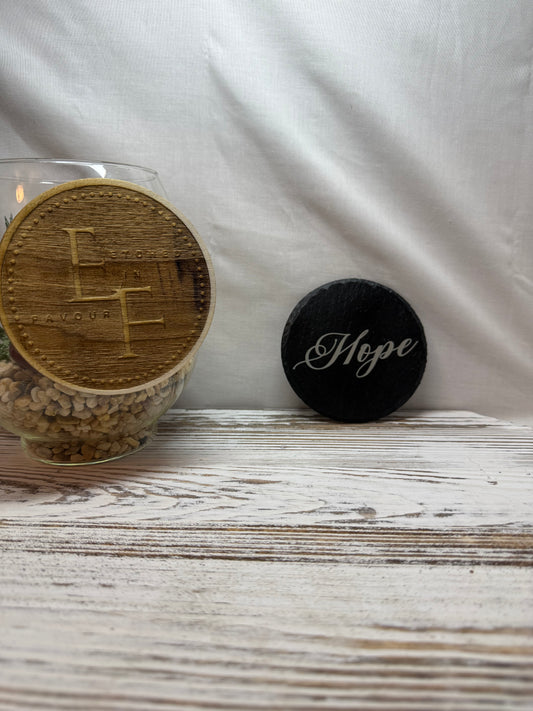 Hope Laser Engraved Slate Coaster