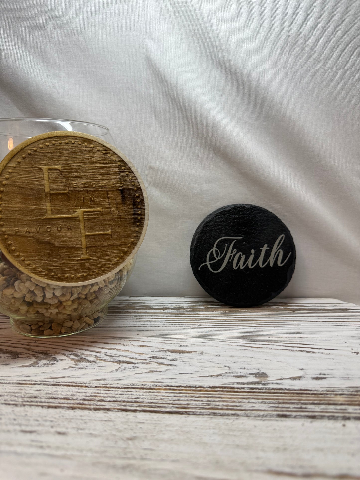 Faith Laser Engraved Slate Coaster