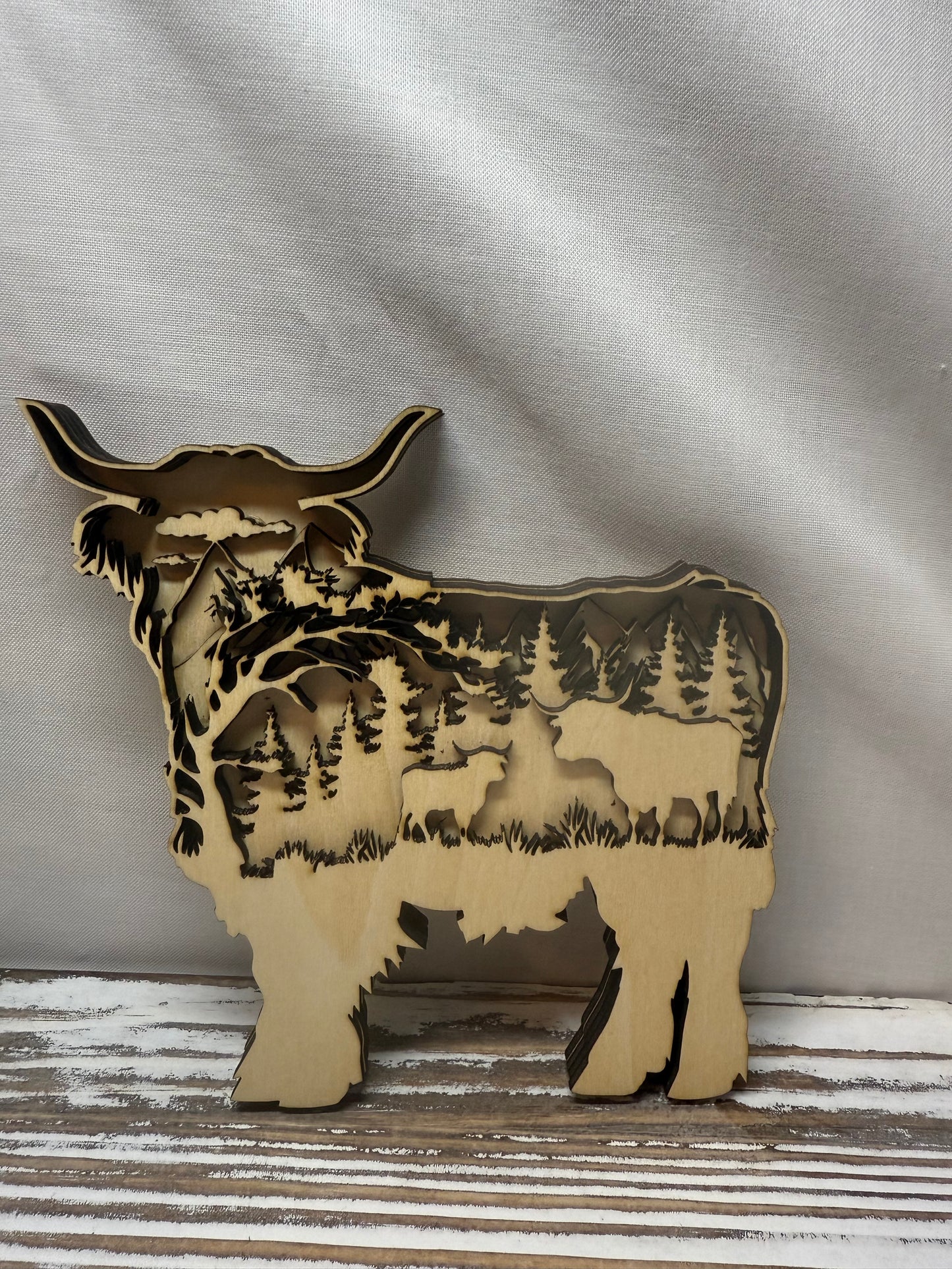 Cow Multilayer Laser Cut Home Decor
