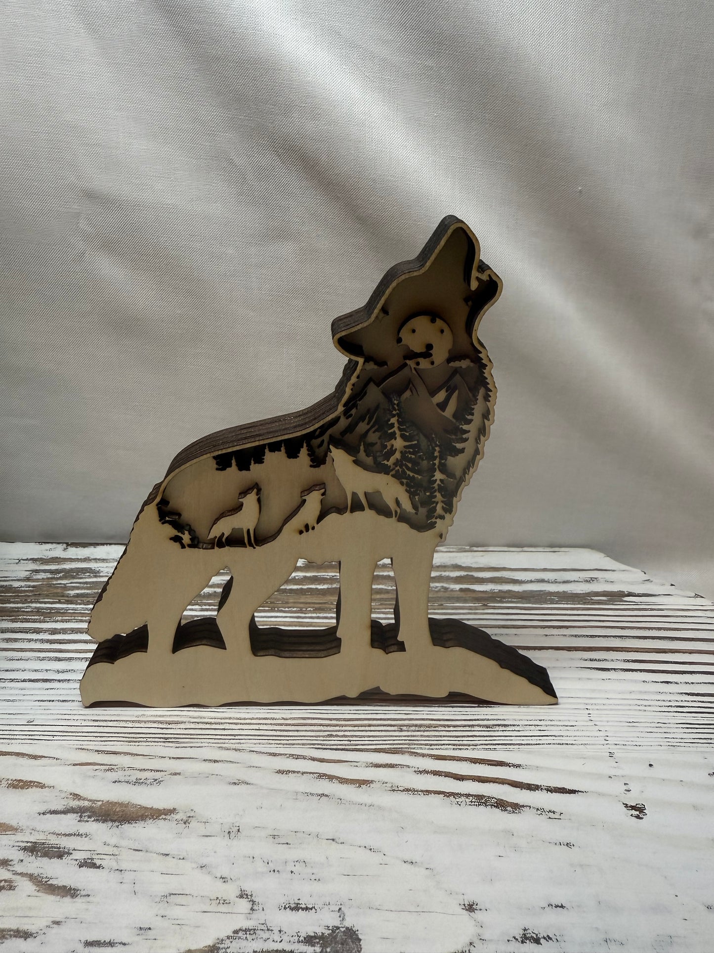 Wolf Multilayer Laser Cut Home Decor