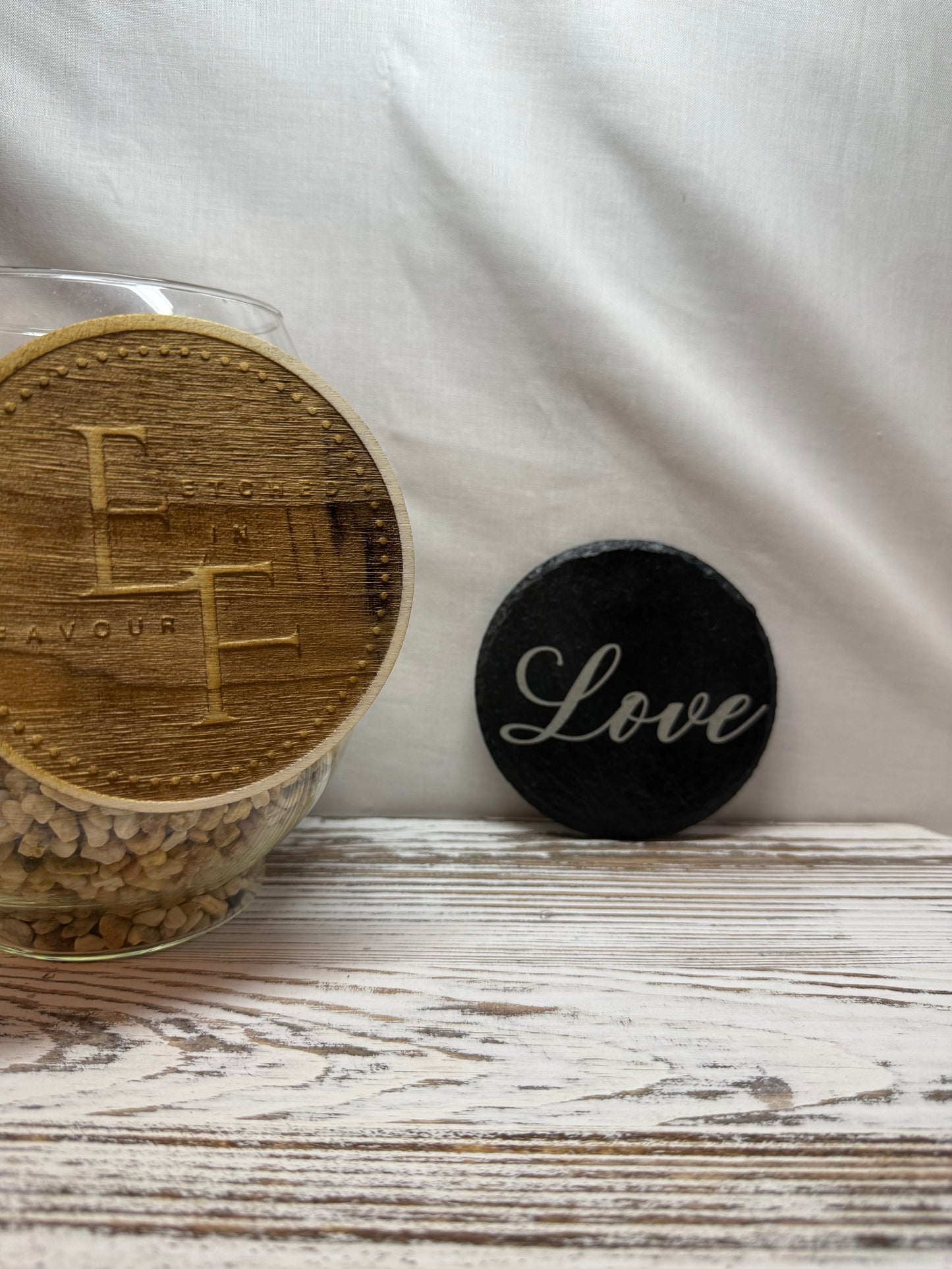 Love Laser Engraved Slate Coaster