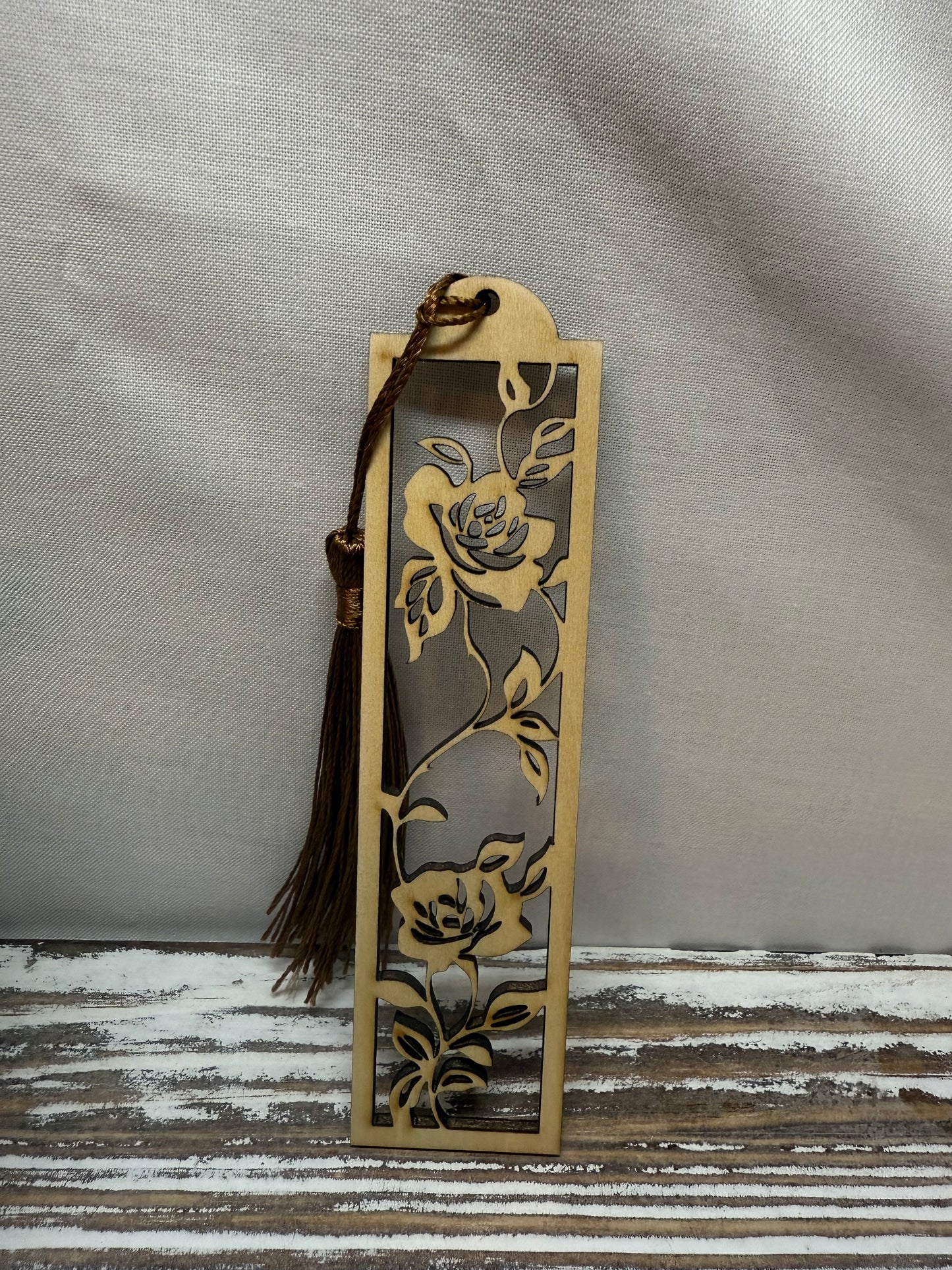 Floral Theme - Laser Engraved Wood Bookmarks