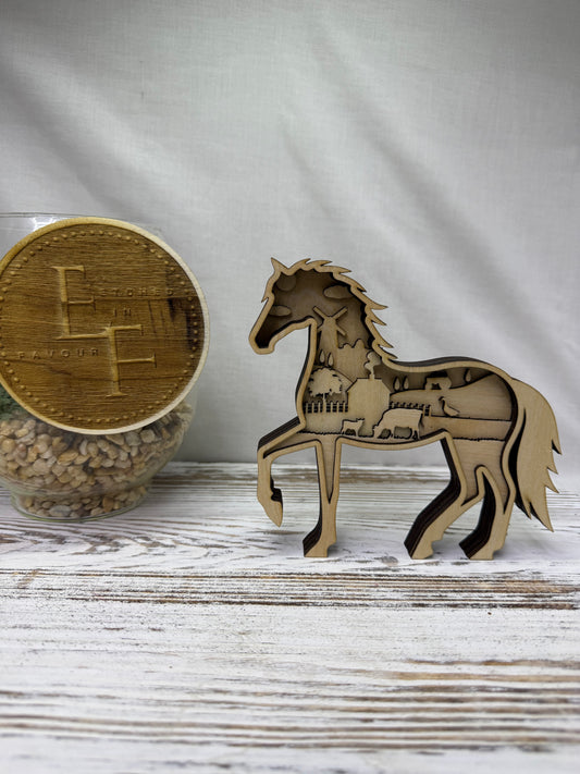 Horse Multilayer Wood Decor