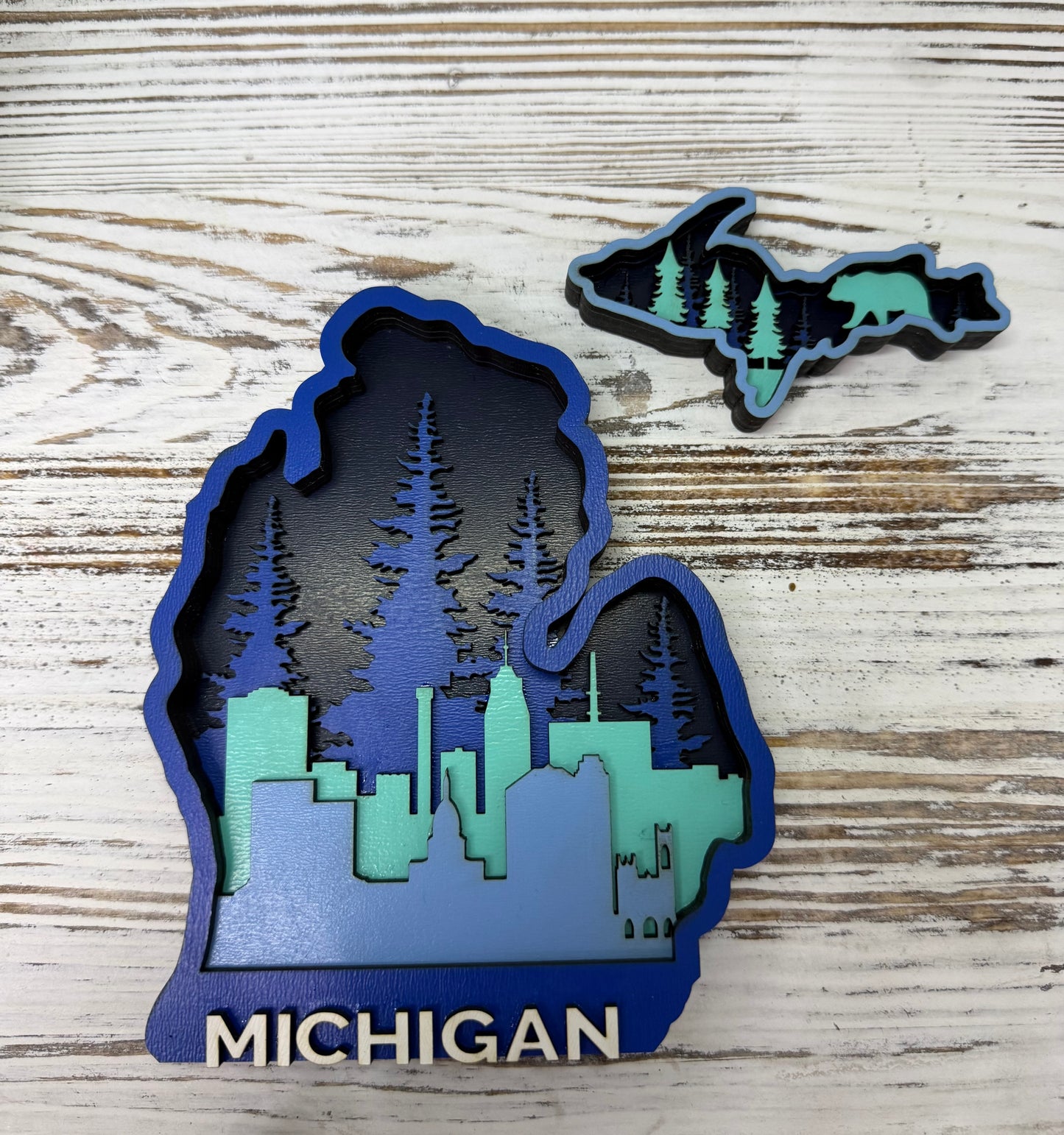 Michigan Layered Wood Display