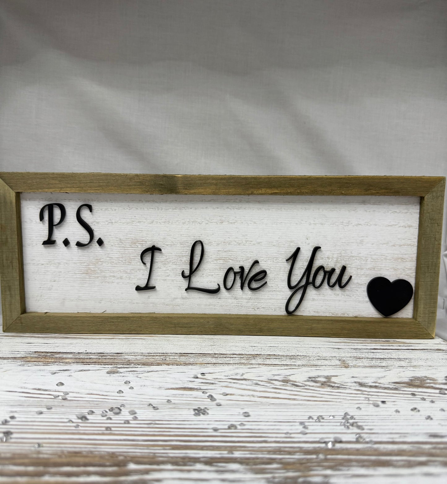 P.S. I Love You – Framed Wood Sign