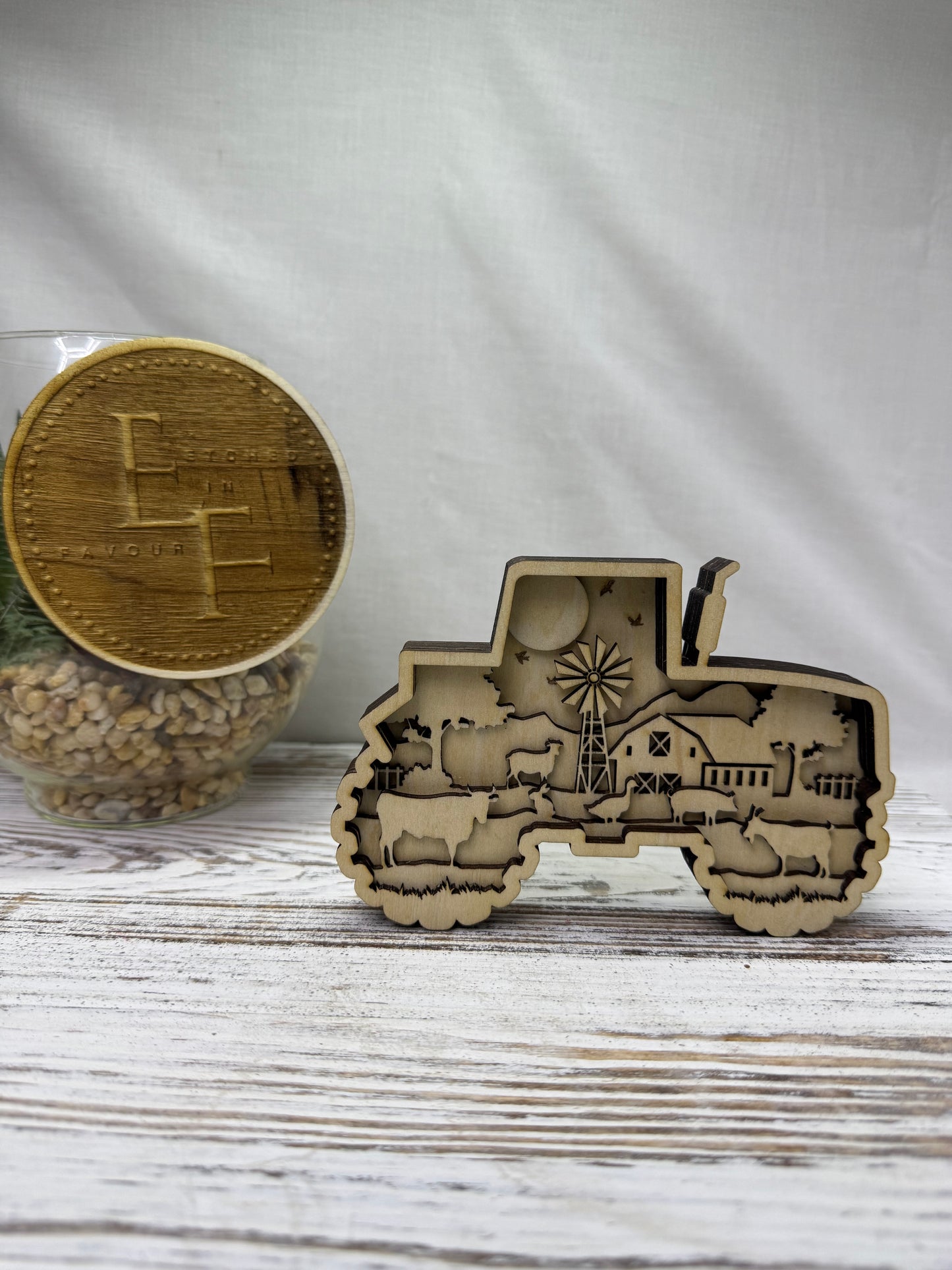 Tractor Multilayer Wood Decor