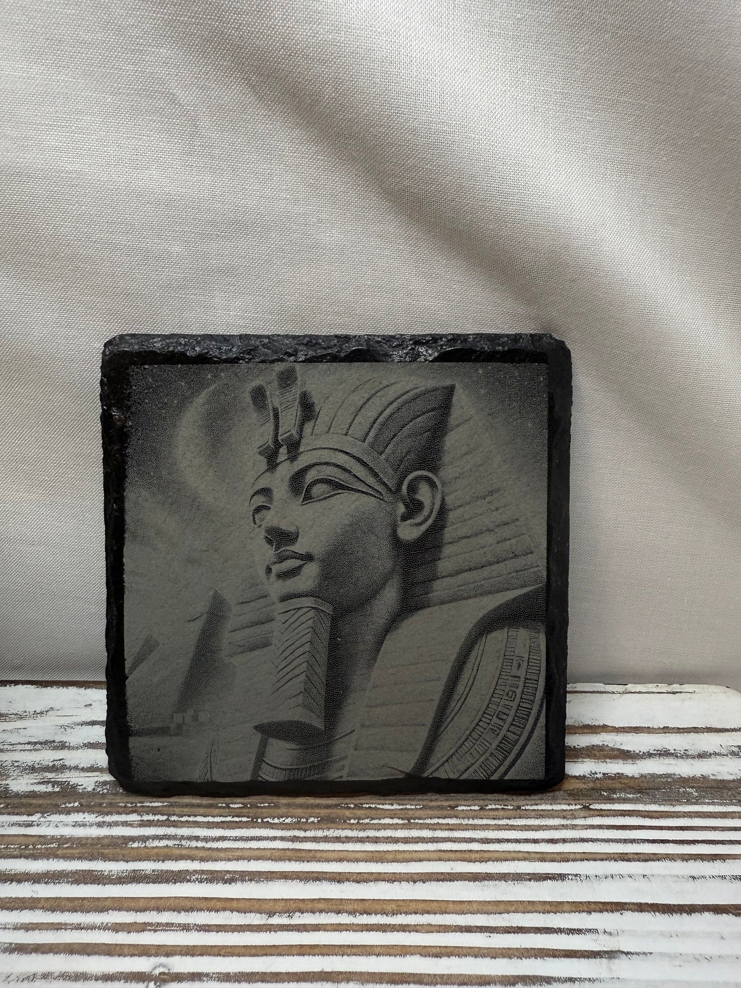 Egyptian Laser Engraved Slate Coaster