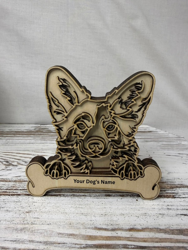 Corgi Multilayer Wood Decor