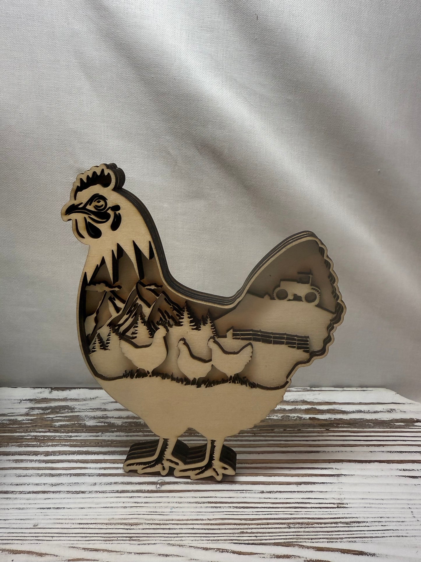 Chicken Multilayer Laser Cut Home Decor