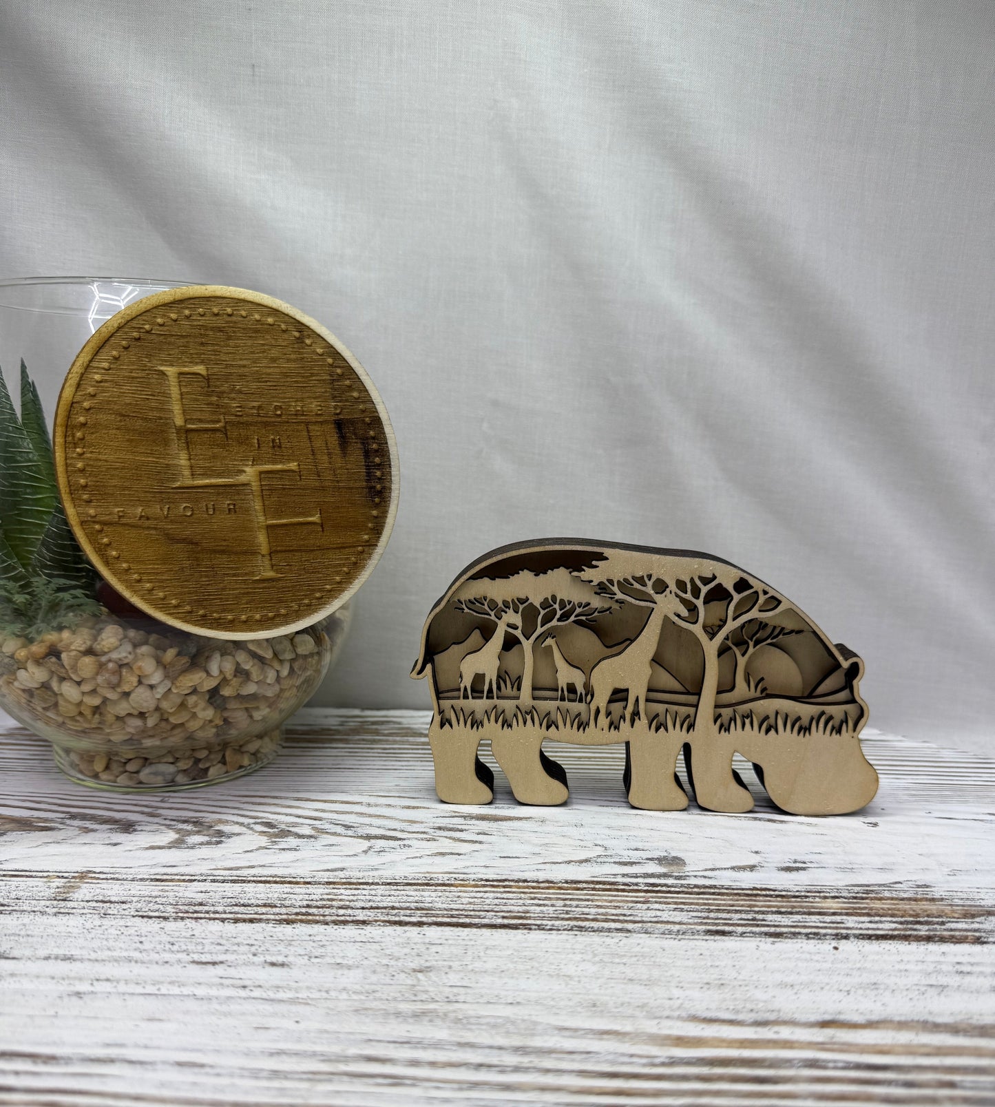 Hippo Multilayer Wood Decor