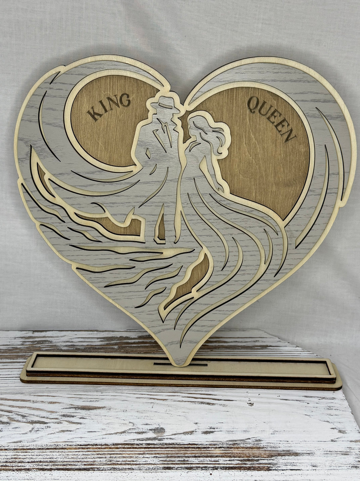 Couple Heart Wood Decor