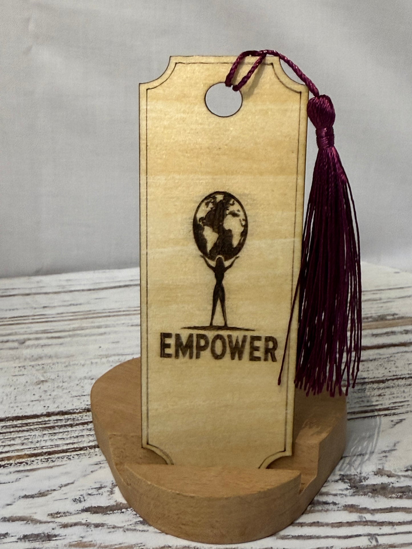 Empower - Laser Engraved Wood Bookmark