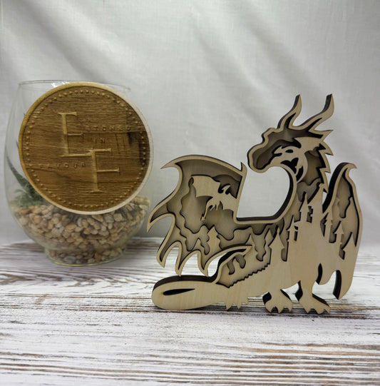 Castle Dragon Multilayer Wood Decor