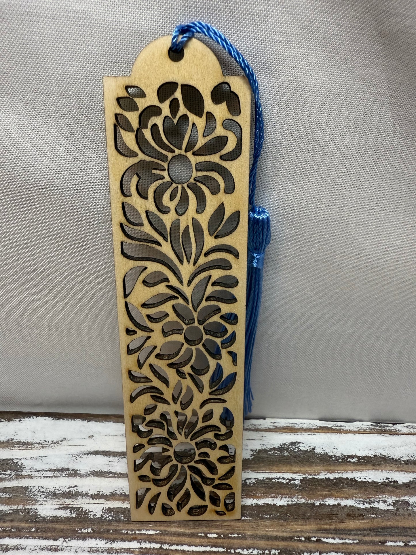 Floral Theme - Laser Engraved Wood Bookmarks