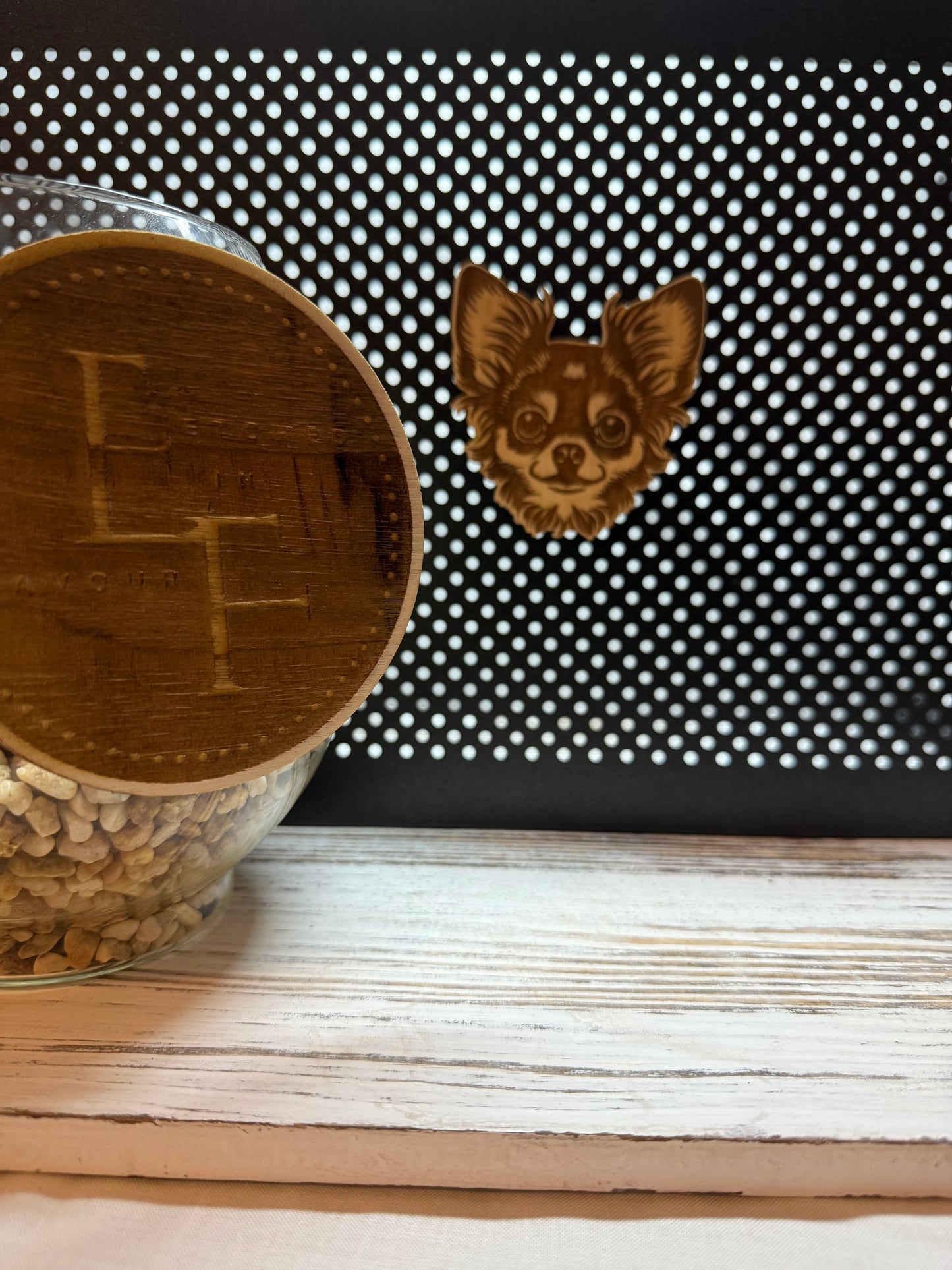 Long Coat Chihuahua -Dog Laser Engraved Wood Magnet