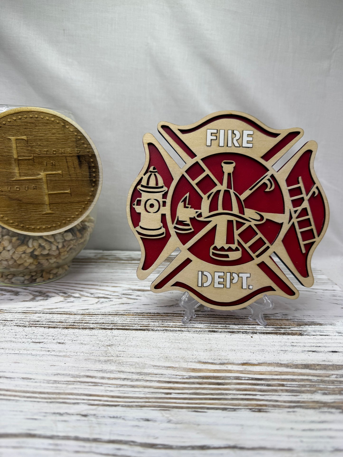 Fire Department Multilayer Wood Decor