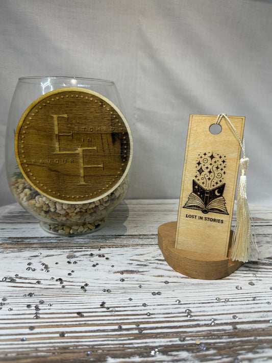 Lost in Stories - Laser Engraved Wood Bookmark