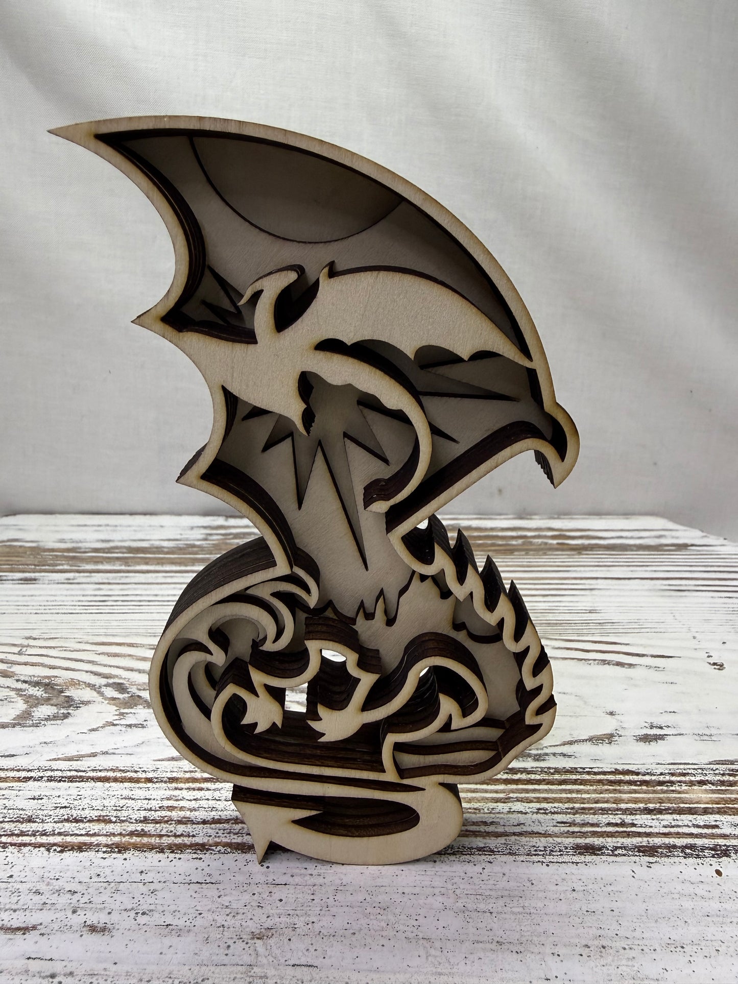 Wave Dragon Multilayer Wood Decor