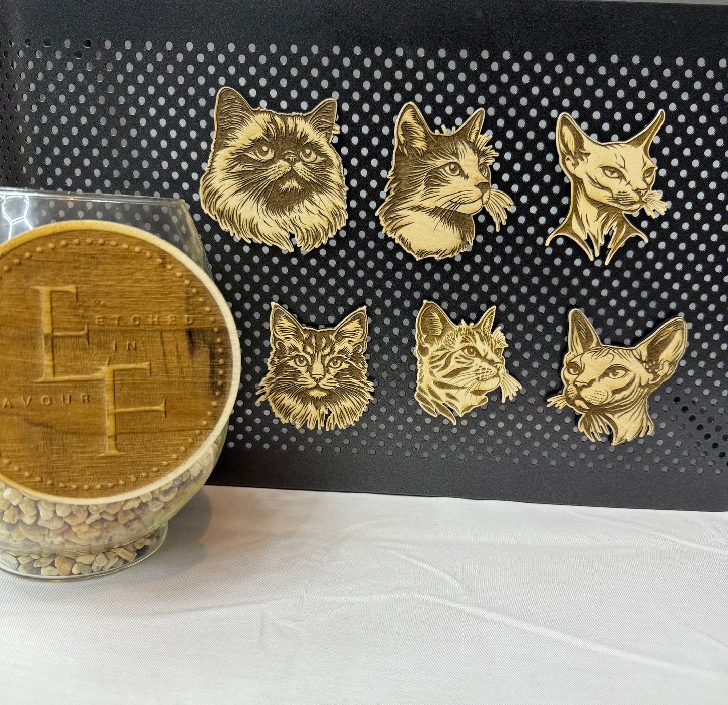 Custom Laser Engraved/Cut Wood Magnets