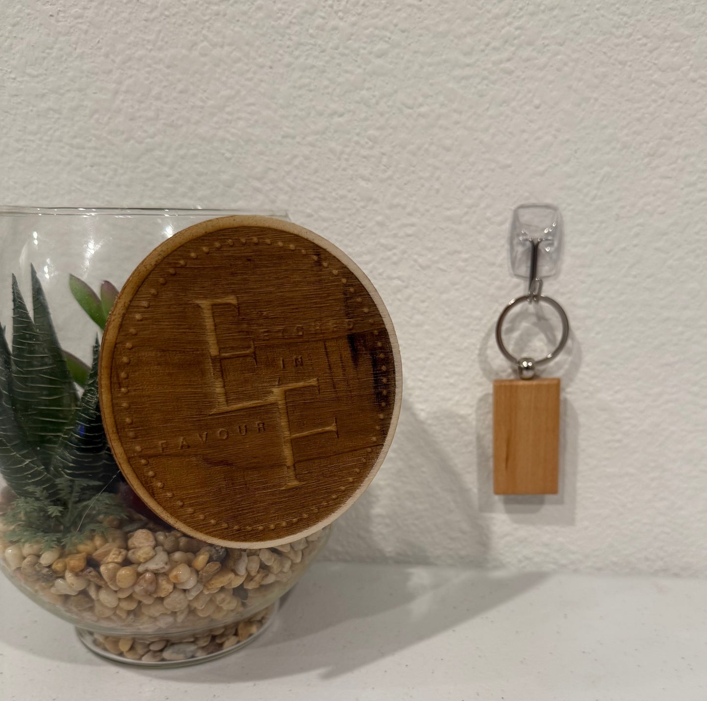 Custom Wood Rectangle Keychain