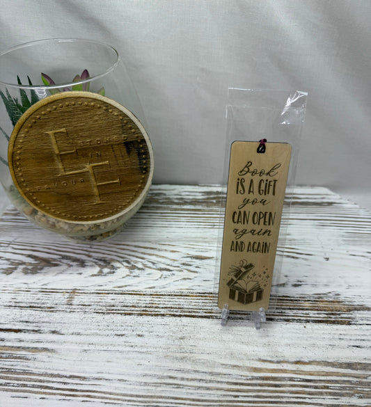 Book is a Gift Bookmark - Laser Engraved