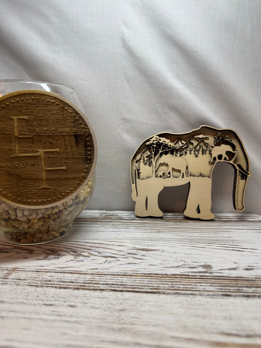 Elephant Multilayer Laser Cut Home Decor