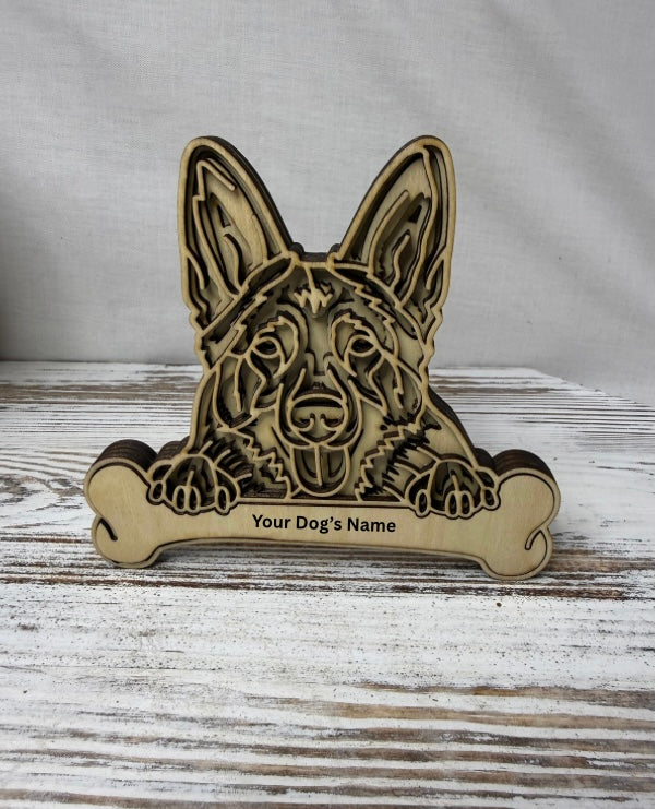 German Shepard Multilayer Wood Decor