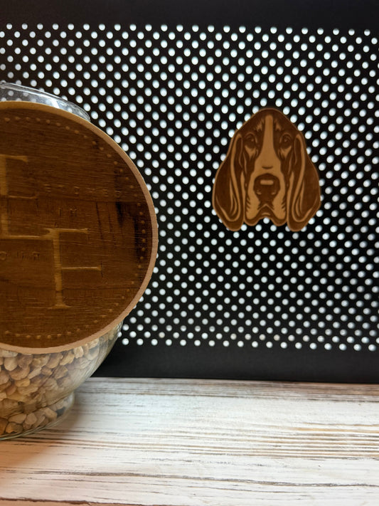 Bassett Hound -Dog Laser Engraved Wood Magnet