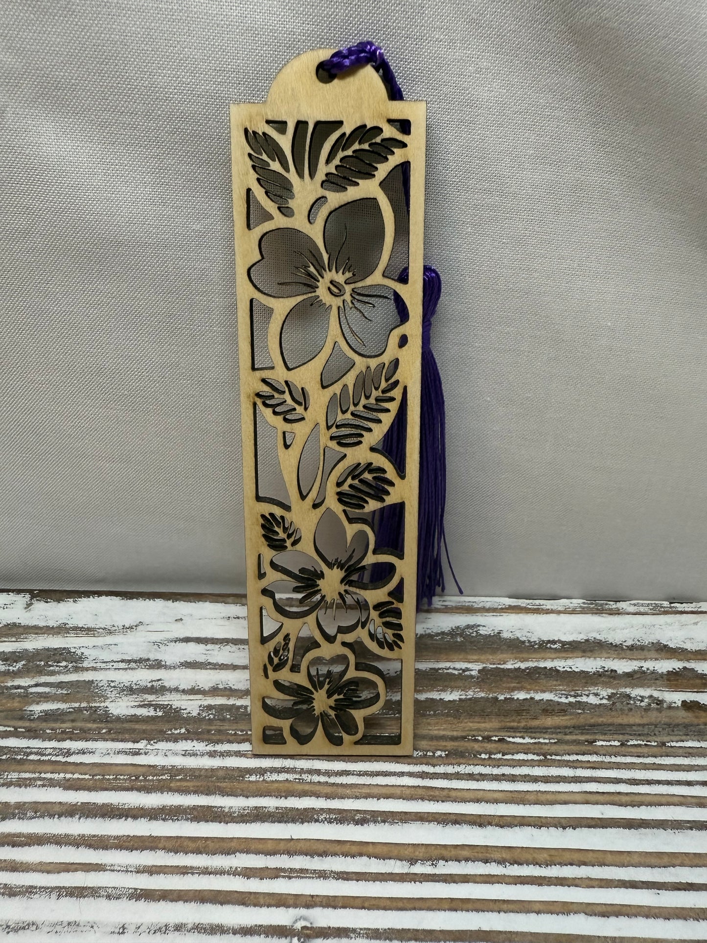 Floral Theme - Laser Engraved Wood Bookmarks