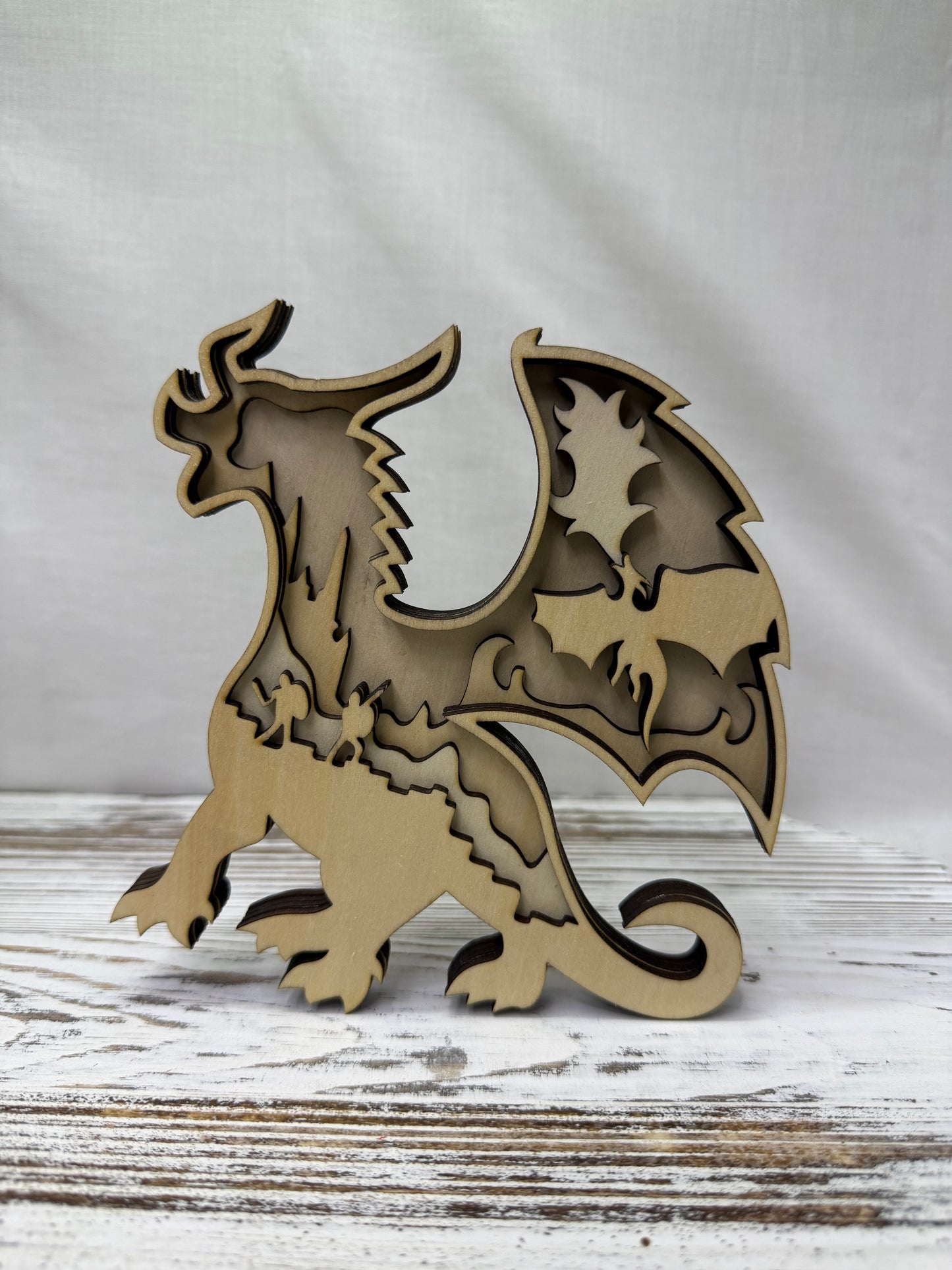 Cave Dragon Multilayer Wood Decor