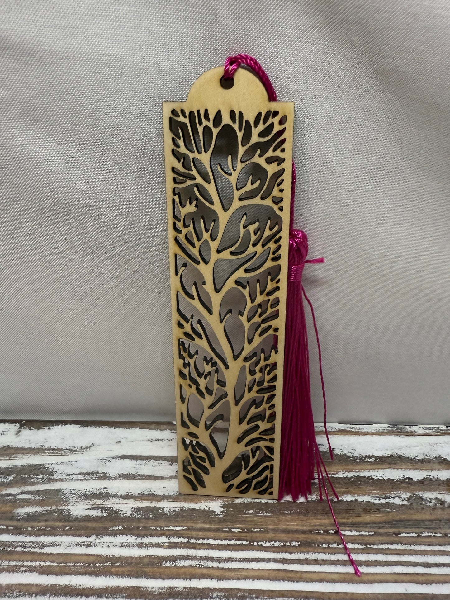 Floral Theme - Laser Engraved Wood Bookmarks