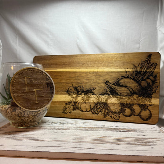 Fall Harvest Laser Engraved Cutting Board
