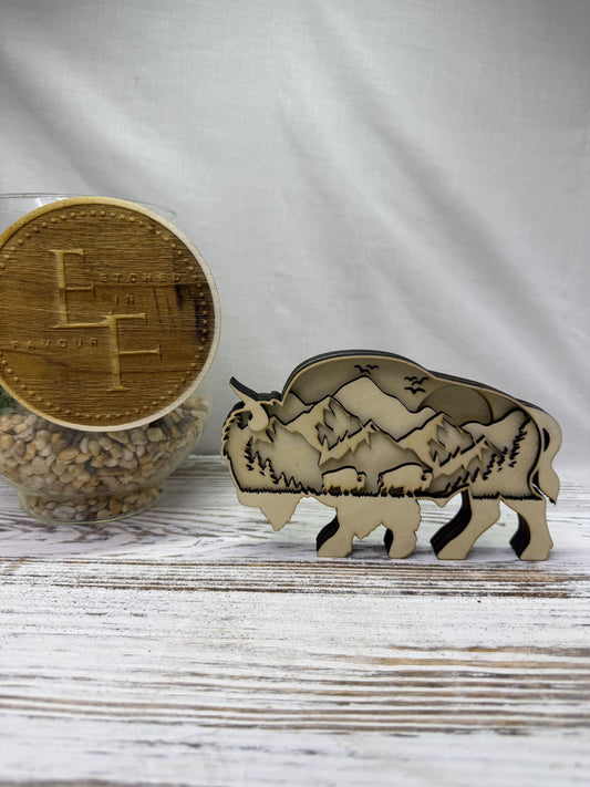Bison Multilayer Wood Decor