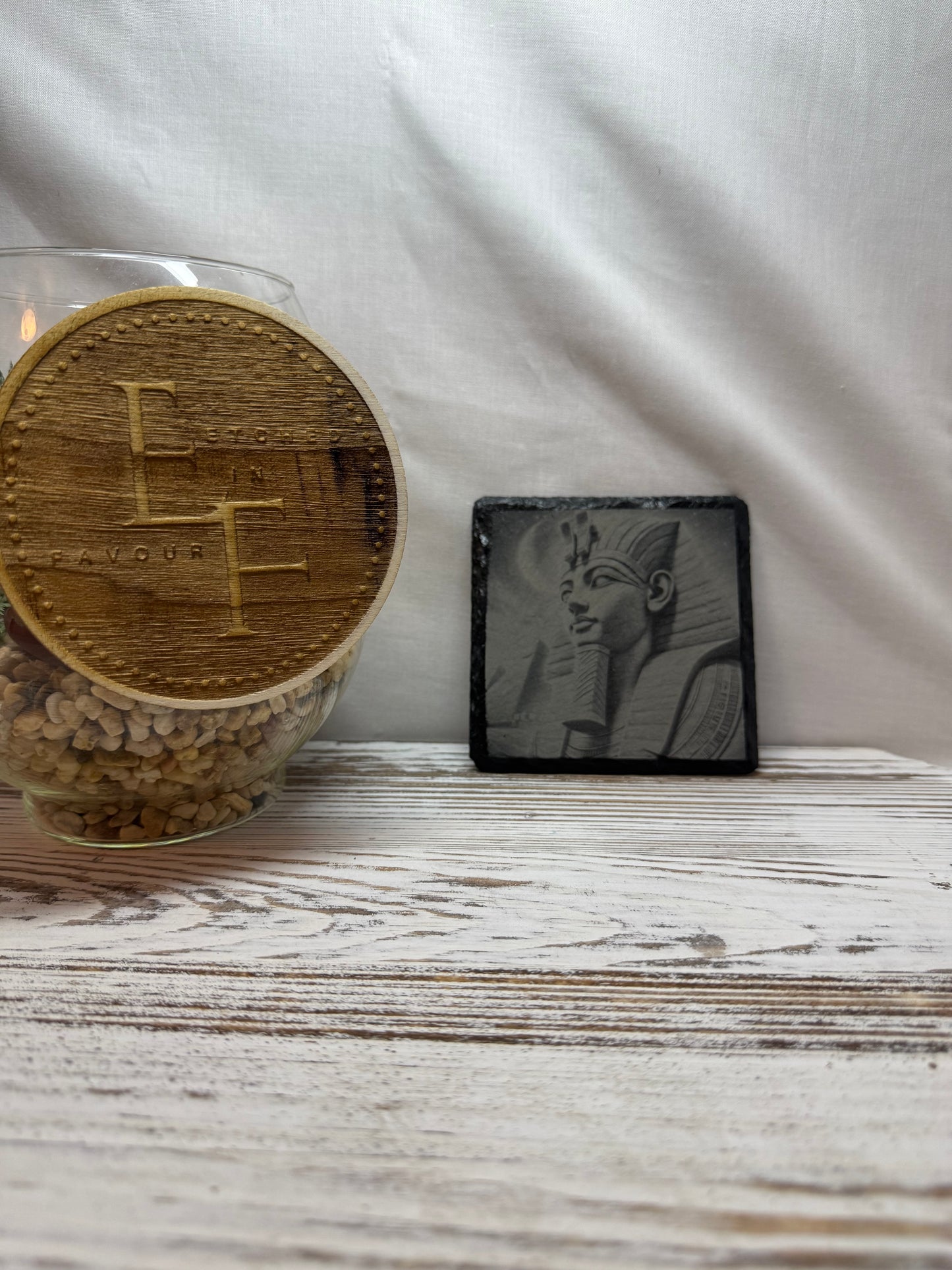Egyptian Laser Engraved Slate Coaster