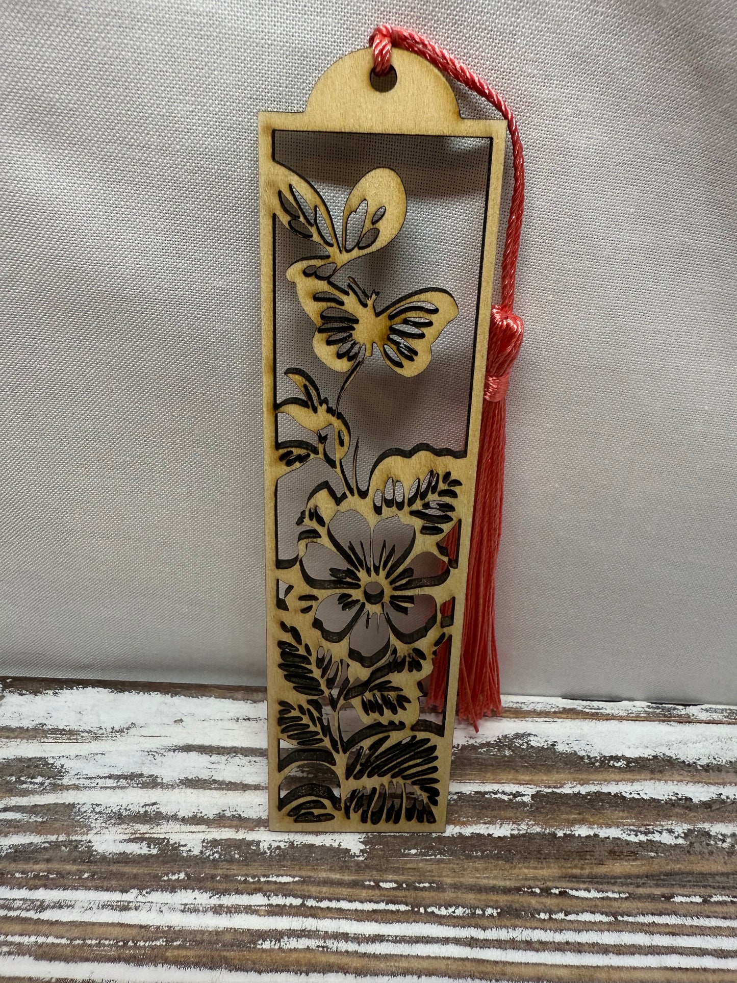 Floral Theme - Laser Engraved Wood Bookmarks