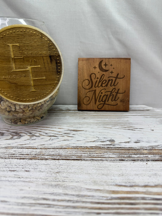 Silent Night Acacia Coaster