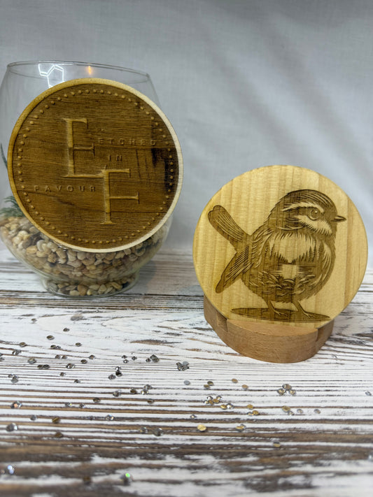 Songbird Laser Engraved Wood Coaster