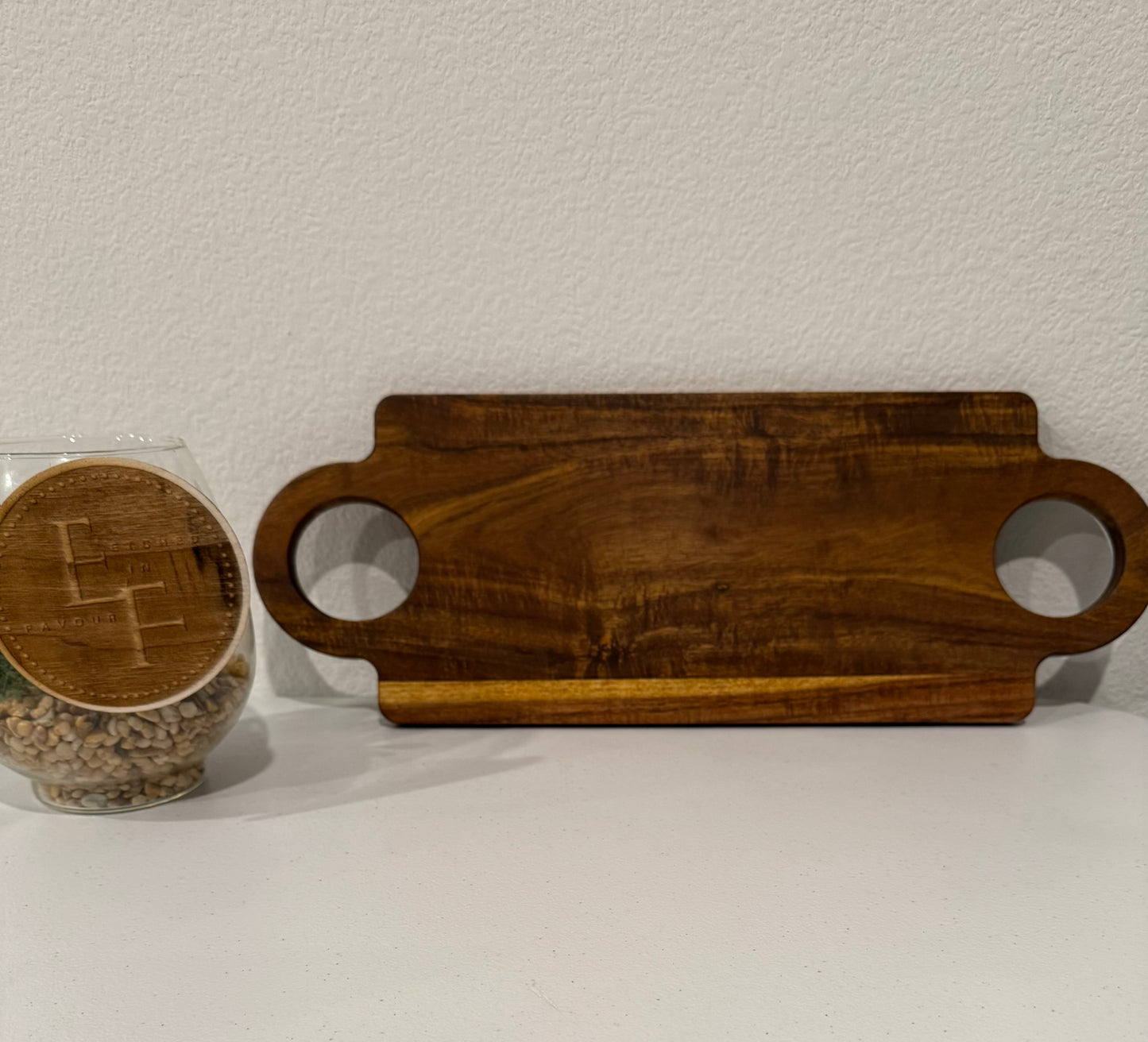 Custom Acacia Cutting Board with Round Handles - Extra Large