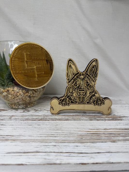 German Shepard Multilayer Wood Decor