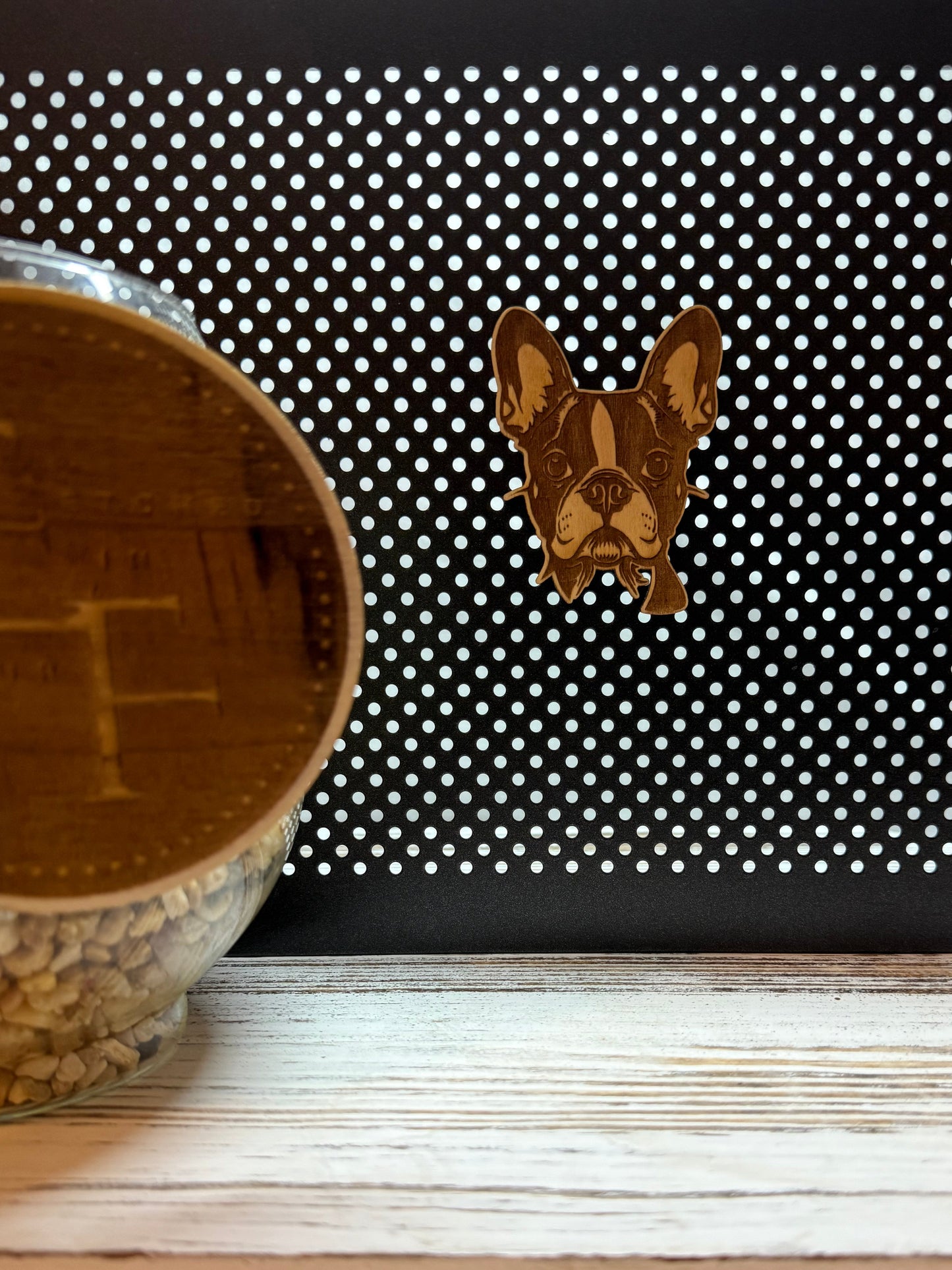 Boston Terrier -Dog Laser Engraved Wood Magnet