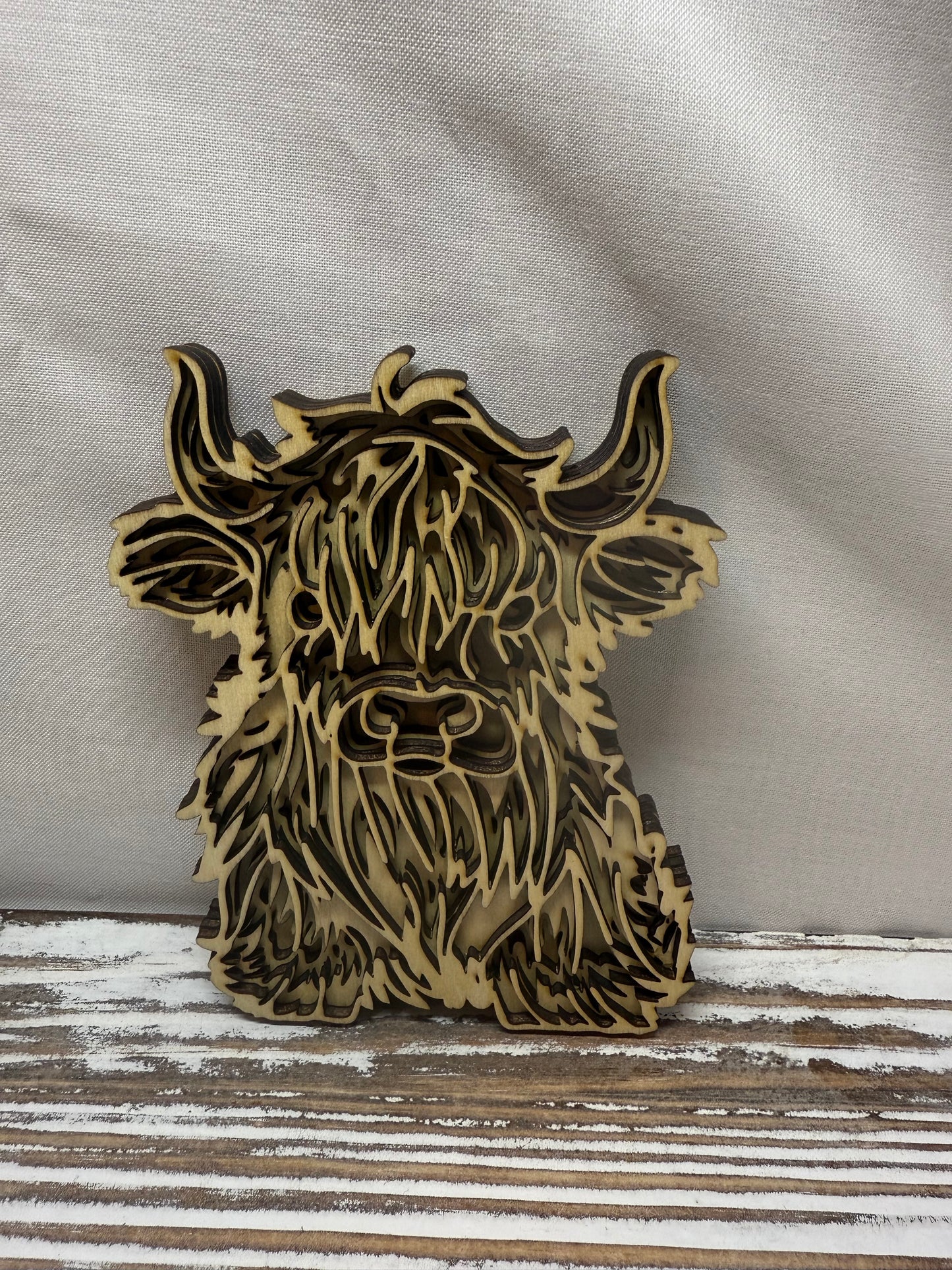 Highland Cow Multilayer Laser Cut Home Decor