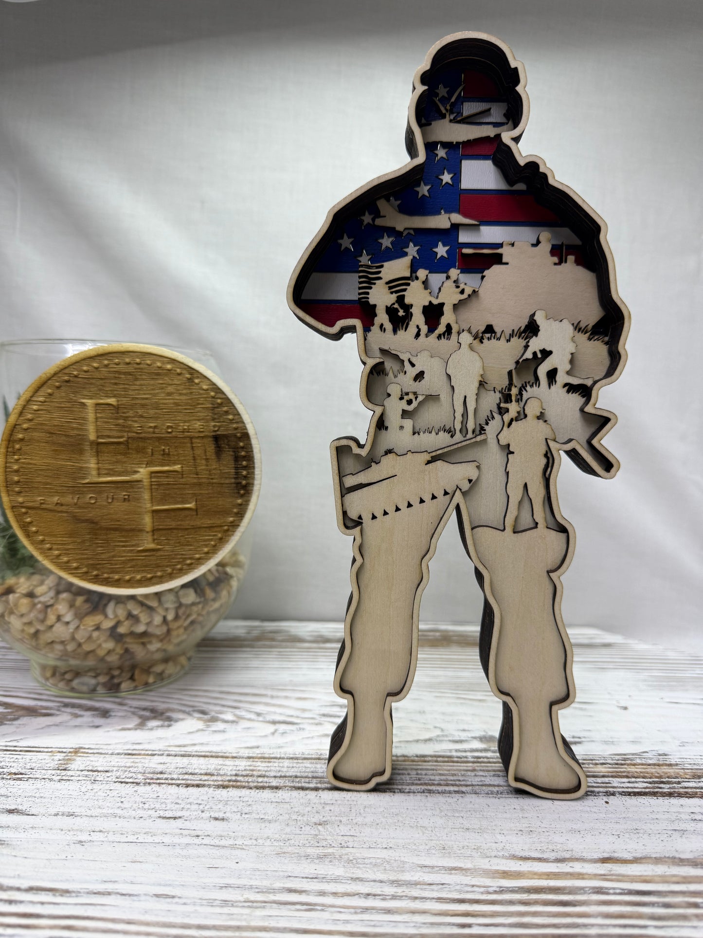 Soldier's Fight Laser Cut Home Decor