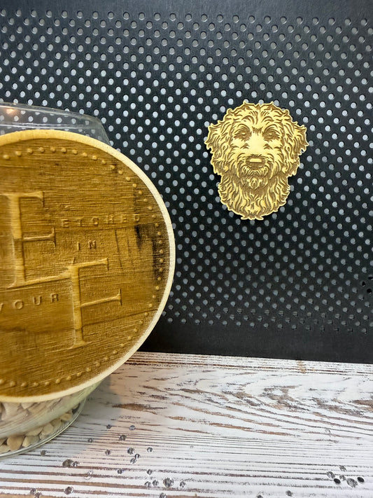 Golden Doodle -Dog Laser Engraved Wood Magnet