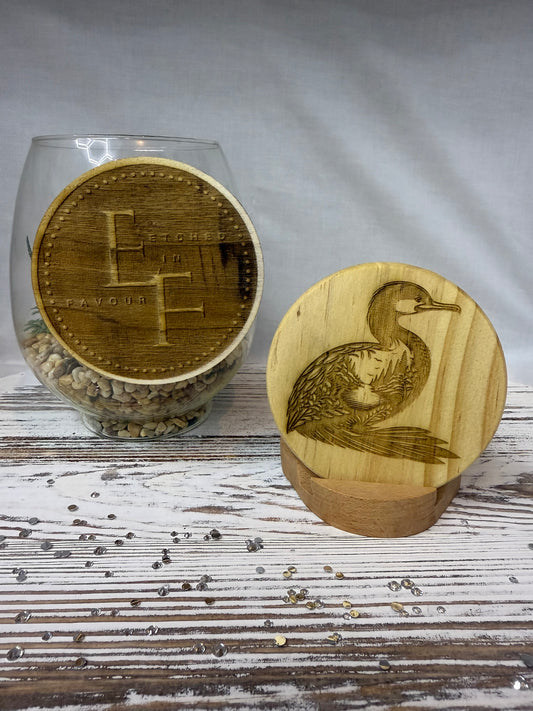 Loon Bird Laser Engraved Wood Coaster
