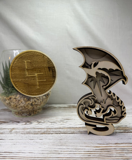 Wave Dragon Multilayer Wood Decor