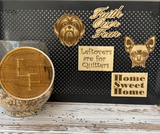 Custom Laser Engraved/Cut Wood Magnets