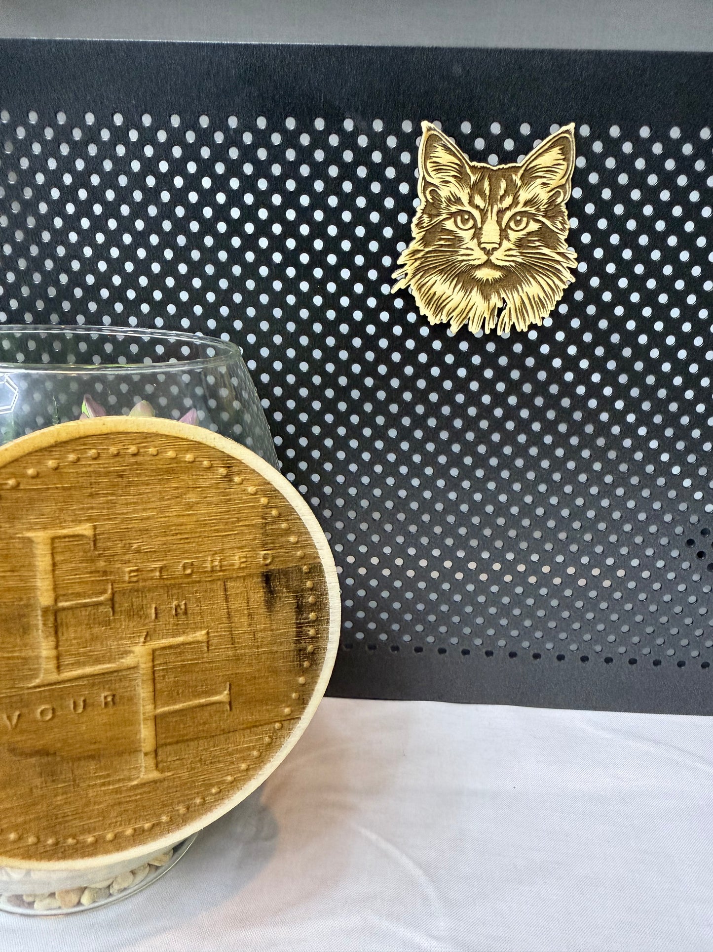Samali - Cat Laser Engraved Wood Magnet